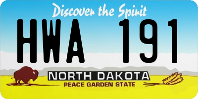 ND license plate HWA191