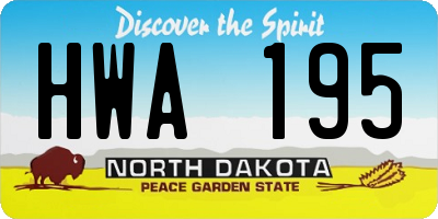 ND license plate HWA195