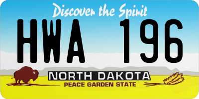 ND license plate HWA196