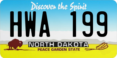 ND license plate HWA199