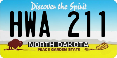 ND license plate HWA211