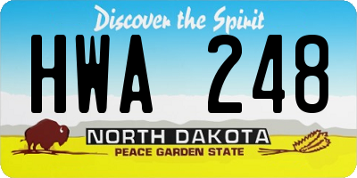 ND license plate HWA248