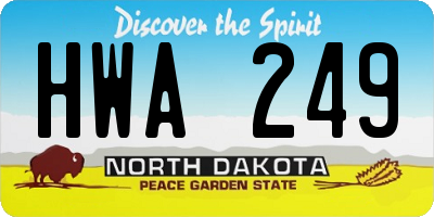 ND license plate HWA249