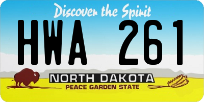 ND license plate HWA261
