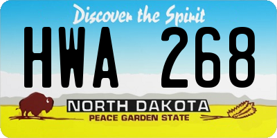 ND license plate HWA268