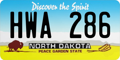 ND license plate HWA286