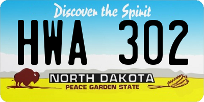 ND license plate HWA302