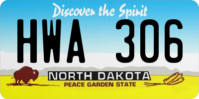 ND license plate HWA306