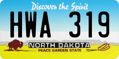 ND license plate HWA319