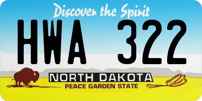 ND license plate HWA322