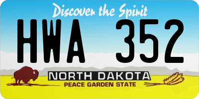 ND license plate HWA352