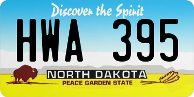 ND license plate HWA395