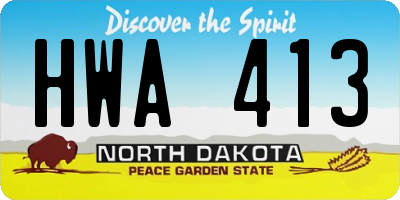 ND license plate HWA413