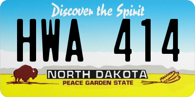 ND license plate HWA414