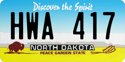 ND license plate HWA417