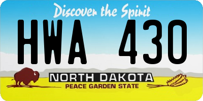 ND license plate HWA430