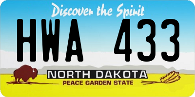 ND license plate HWA433