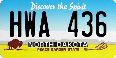 ND license plate HWA436