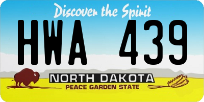 ND license plate HWA439