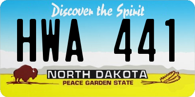 ND license plate HWA441