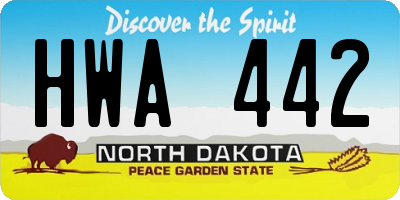 ND license plate HWA442
