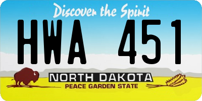ND license plate HWA451