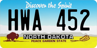 ND license plate HWA452
