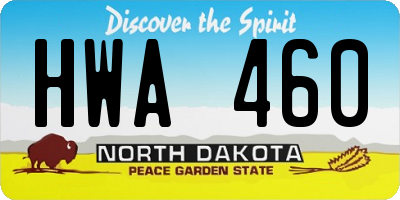 ND license plate HWA460