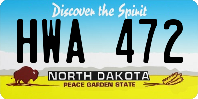 ND license plate HWA472