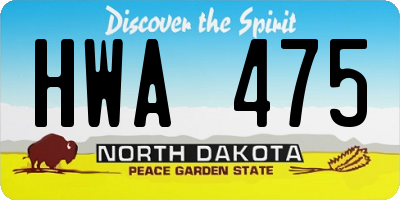 ND license plate HWA475