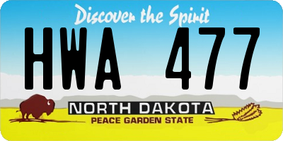 ND license plate HWA477