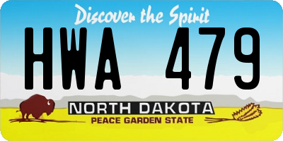 ND license plate HWA479