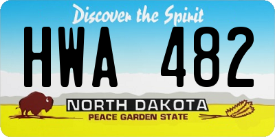 ND license plate HWA482