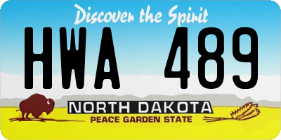 ND license plate HWA489