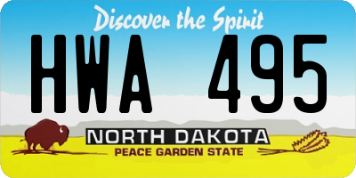 ND license plate HWA495