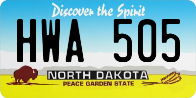 ND license plate HWA505
