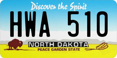 ND license plate HWA510