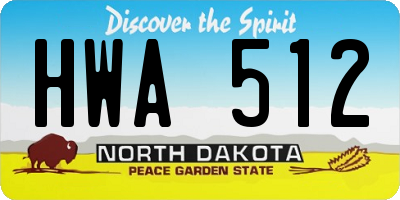 ND license plate HWA512