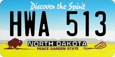 ND license plate HWA513
