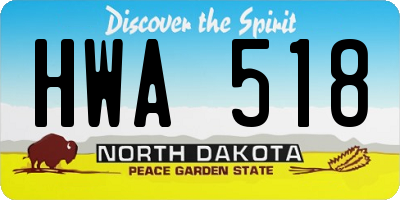 ND license plate HWA518