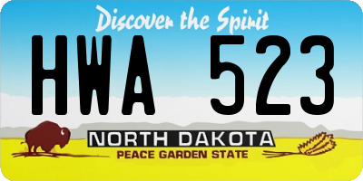 ND license plate HWA523
