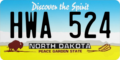 ND license plate HWA524