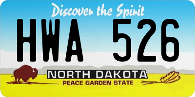 ND license plate HWA526