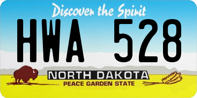 ND license plate HWA528