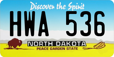 ND license plate HWA536
