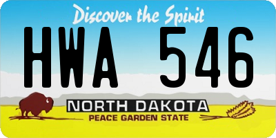 ND license plate HWA546