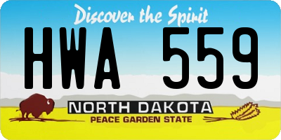ND license plate HWA559