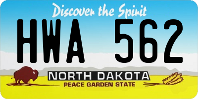 ND license plate HWA562