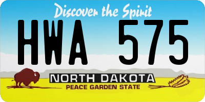 ND license plate HWA575