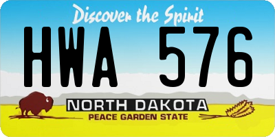 ND license plate HWA576